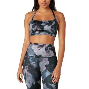 Beyond Yoga Women's Lux Print T-Back Luxe Bra - Dark Floral